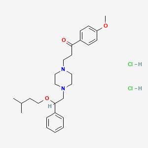 molecular formula C27H40Cl2N2O3 B14714562 3-(4-(beta-(Isopentyloxy)phenethyl)-1-piperazinyl)-4'-methoxypropiophenone dihydrochloride CAS No. 21263-39-8