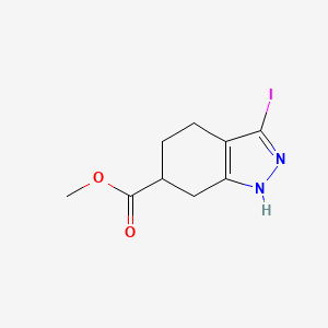 molecular formula C9H11IN2O2 B1471457 methyl 3-iodo-4,5,6,7-tetrahydro-1H-indazole-6-carboxylate CAS No. 1803581-94-3