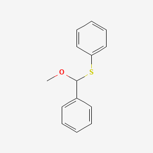 molecular formula C14H14OS B14714573 Benzene, [(methoxyphenylmethyl)thio]- CAS No. 13865-07-1