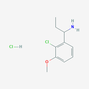 molecular formula C10H15Cl2NO B1471464 1-(2-Chloro-3-methoxyphenyl)propan-1-amine hydrochloride CAS No. 2098001-18-2