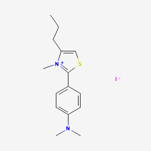 molecular formula C15H21IN2S B14714730 2-(p-(Dimethylamino)phenyl)-3-methyl-4-propyl-thiazolium iodide CAS No. 21176-82-9