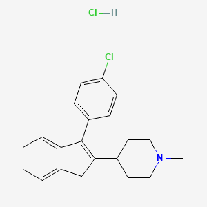 molecular formula C21H23Cl2N B14714806 Piperidine, 4-(3-(p-chlorophenyl)inden-2-yl)-1-methyl-, hydrochloride CAS No. 20845-64-1