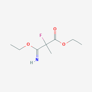 molecular formula C8H14FNO3 B14715010 Ethyl 3-ethoxy-2-fluoro-3-imino-2-methylpropanoate CAS No. 18283-01-7
