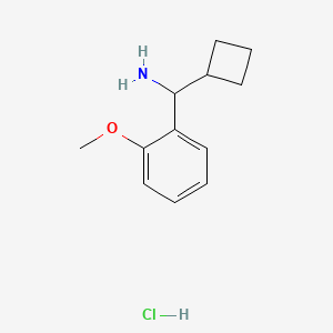 molecular formula C12H18ClNO B1471509 Cyclobutyl(2-methoxyphenyl)methanamine hydrochloride CAS No. 1864074-73-6