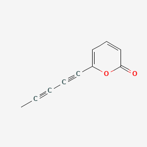 molecular formula C10H6O2 B14715134 6-Penta-1,3-diynylpyran-2-one CAS No. 20851-32-5