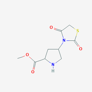 molecular formula C9H12N2O4S B1471515 Methyl 4-(2,4-dioxothiazolidin-3-yl)pyrrolidine-2-carboxylate CAS No. 1706430-70-7