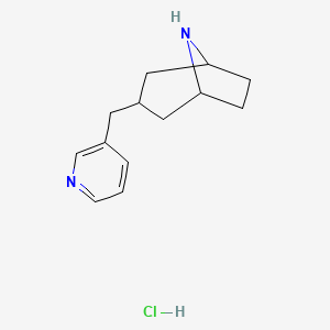 molecular formula C13H19ClN2 B1471541 3-(Pyridin-3-ylmethyl)-8-azabicyclo[3.2.1]octane hydrochloride CAS No. 1864064-91-4