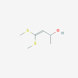 molecular formula C6H12OS2 B14715420 4,4-Bis(methylsulfanyl)but-3-en-2-ol CAS No. 15081-72-8