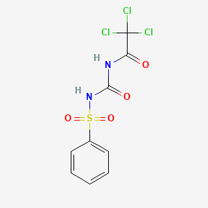 molecular formula C9H7Cl3N2O4S B14715627 Urea, 1-(phenylsulfonyl)-3-(trichloroacetyl)- CAS No. 18355-25-4