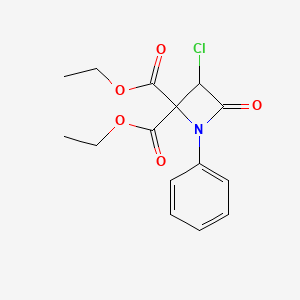 molecular formula C15H16ClNO5 B14715724 Diethyl 3-chloro-4-oxo-1-phenylazetidine-2,2-dicarboxylate CAS No. 13277-41-3