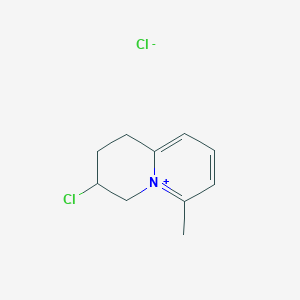 molecular formula C10H13Cl2N B14715727 3-Chloro-6-methyl-1,2,3,4-tetrahydroquinolizin-5-ium chloride CAS No. 22949-35-5