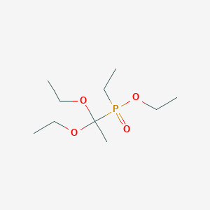 molecular formula C10H23O4P B14715767 Phosphinic acid, (1,1-diethoxyethyl)ethyl-, ethyl ester CAS No. 23081-61-0