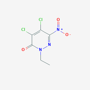 molecular formula C6H5Cl2N3O3 B14715778 3(2H)-Pyridazinone, 4,5-dichloro-2-ethyl-6-nitro- CAS No. 22370-17-8