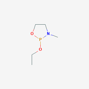 molecular formula C5H12NO2P B14715804 1,3,2-Oxazaphospholidine, 2-ethoxy-3-methyl- CAS No. 7077-42-1