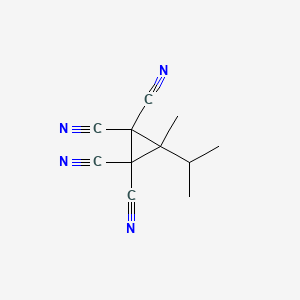 molecular formula C11H10N4 B14716064 3-Methyl-3-(propan-2-yl)cyclopropane-1,1,2,2-tetracarbonitrile CAS No. 10432-74-3