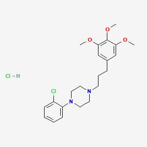 molecular formula C22H30Cl2N2O3 B14716068 Piperazine, 1-(o-chlorophenyl)-4-(3-(3,4,5-trimethoxyphenyl)propyl)-, monohydrochloride CAS No. 22662-33-5
