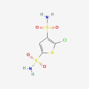 molecular formula C4H5ClN2O4S3 B14716078 2,4-Thiophenedisulfonamide, 5-chloro- CAS No. 22167-99-3