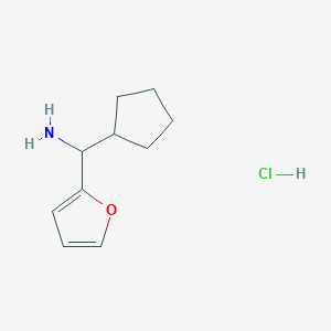 molecular formula C10H16ClNO B1471610 Cyclopentyl(furan-2-yl)methanamine hydrochloride CAS No. 2097949-78-3