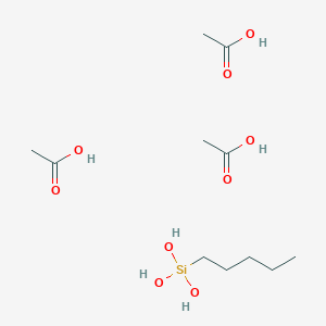 molecular formula C11H26O9Si B14716138 Acetic acid--pentylsilanetriol (3/1) CAS No. 17963-15-4