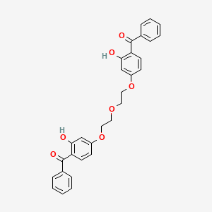 molecular formula C30H26O7 B14716231 Methanone, (oxybis(2,1-ethanediyloxy(2-hydroxy-4,1-phenylene)))bis(phenyl- CAS No. 23421-22-9