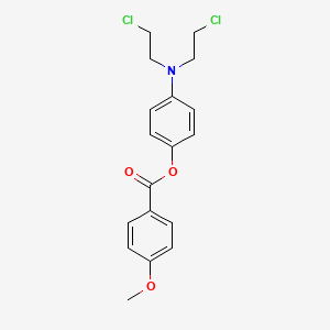 molecular formula C18H19Cl2NO3 B14716325 p-(Bis(2-chloroethyl)amino)phenyl p-methoxybenzoate CAS No. 22953-57-7