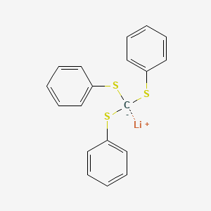 molecular formula C19H15LiS3 B14716359 Lithium, [tris(phenylthio)methyl]- CAS No. 14572-78-2