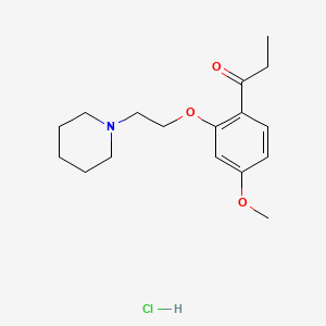 molecular formula C17H26ClNO3 B14716586 Propiophenone, 4'-methoxy-2'-(2-piperidinoethoxy)-, hydrochloride CAS No. 20800-16-2