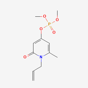 molecular formula C11H16NO5P B14716817 Phosphoric acid, dimethyl ester, ester with 1-allyl-4-hydroxy-6-methyl-2(1H)-pyridone CAS No. 22620-72-0