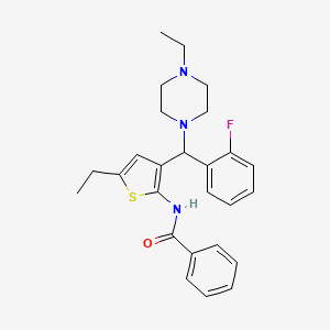 molecular formula C26H30FN3OS B14716876 N-[5-ethyl-3-[(4-ethylpiperazin-1-yl)-(2-fluorophenyl)methyl]thiophen-2-yl]benzamide CAS No. 6911-55-3