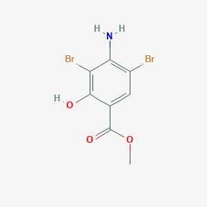 molecular formula C8H7Br2NO3 B14716980 Methyl 4-amino-3,5-dibromo-2-hydroxybenzoate CAS No. 6970-45-2