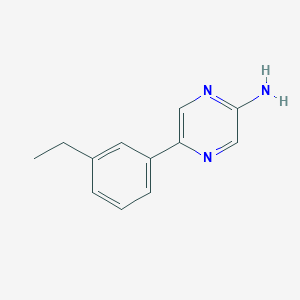 molecular formula C12H13N3 B1471699 5-(3-Ethylphenyl)pyrazin-2-amine CAS No. 1504512-13-3