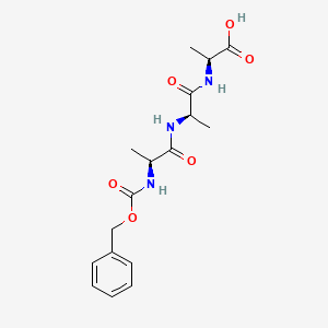 molecular formula C17H23N3O6 B14717064 N-[(Benzyloxy)carbonyl]-L-alanyl-D-alanyl-L-alanine CAS No. 13585-99-4