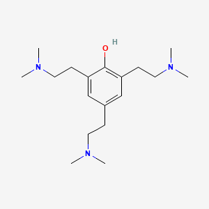 molecular formula C18H33N3O B14717255 2,4,6-Tris[2-(dimethylamino)ethyl]phenol CAS No. 19779-03-4