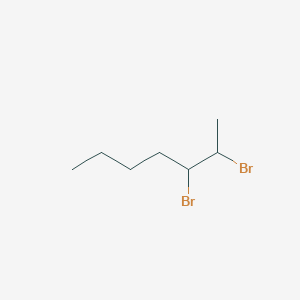 molecular formula C7H14Br2 B14717505 2,3-Dibromoheptane CAS No. 21266-88-6