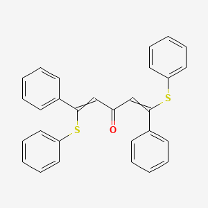 molecular formula C29H22OS2 B14717551 1,5-Diphenyl-1,5-bis(phenylsulfanyl)penta-1,4-dien-3-one CAS No. 18627-85-5