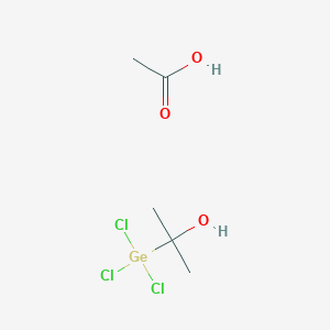 molecular formula C5H11Cl3GeO3 B14717648 Acetic acid;2-trichlorogermylpropan-2-ol CAS No. 13414-79-4