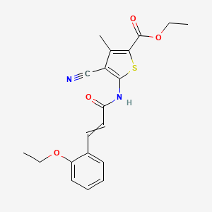 molecular formula C20H20N2O4S B14717671 Ethyl 4-cyano-5-[3-(2-ethoxyphenyl)prop-2-enoylamino]-3-methyl-thiophene-2-carboxylate CAS No. 6901-50-4