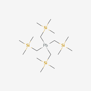 molecular formula C16H44PbSi4 B14717673 Silane, plumbanetetrayltetrakis(methylene))tetrakis(trimethyl- CAS No. 18547-13-2