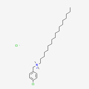molecular formula C27H49Cl2N B14717750 N-[(4-Chlorophenyl)methyl]-N,N-dimethyloctadecan-1-aminium chloride CAS No. 13316-69-3
