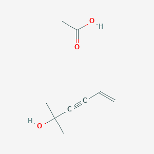 molecular formula C9H14O3 B14717759 Acetic acid;2-methylhex-5-en-3-yn-2-ol CAS No. 13043-77-1