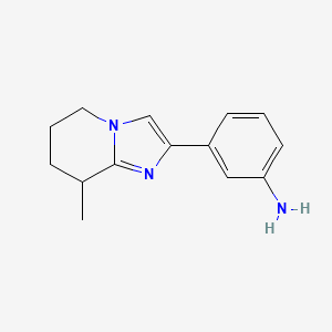 3-{8-methyl-5H,6H,7H,8H-imidazo[1,2-a]pyridin-2-yl}aniline