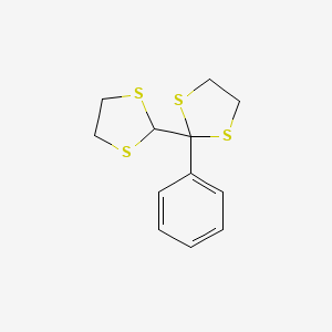 molecular formula C12H14S4 B14717824 2,2'-Bi-1,3-dithiolane, 2-phenyl- CAS No. 21504-27-8