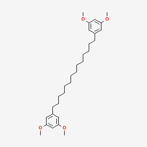 molecular formula C30H46O4 B14717924 Benzene, 1,1'-(1,14-tetradecanediyl)bis[3,5-dimethoxy- CAS No. 21390-07-8