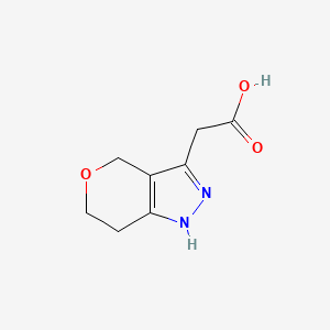 molecular formula C8H10N2O3 B1471794 2-(1,4,6,7-Tetrahydropyrano[4,3-c]pyrazol-3-yl)acetic acid CAS No. 1351386-62-3