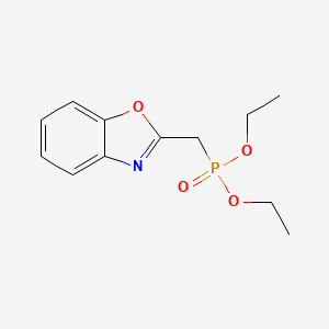 molecular formula C12H16NO4P B14718037 Phosphonic acid, (2-benzoxazolylmethyl)-, diethyl ester CAS No. 18853-71-9