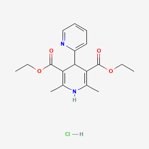 molecular formula C18H23ClN2O4 B14718057 Diethyl 2,6-dimethyl-4-pyridin-2-yl-1,4-dihydropyridine-3,5-dicarboxylate hydrochloride CAS No. 23125-29-3