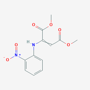 molecular formula C12H12N2O6 B14718069 2-Butenedioic acid, 2-[(2-nitrophenyl)amino]-, dimethyl ester CAS No. 17454-33-0