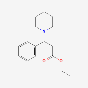 molecular formula C16H23NO2 B14718119 Ethyl 3-phenyl-3-(piperidin-1-YL)propanoate CAS No. 17824-87-2