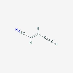 molecular formula C5H3N B14718124 Pent-2-EN-4-ynenitrile 