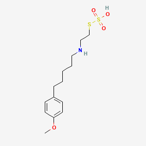 molecular formula C14H23NO4S2 B14718159 S-2-((5-(p-Methoxyphenyl)pentyl)amino)ethyl thiosulfate CAS No. 21224-61-3